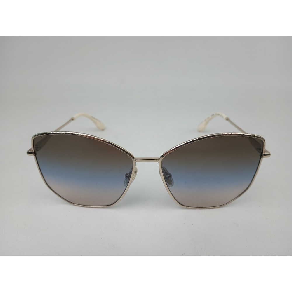 Victoria Beckham VB225S 734 Hammered Sunglasses Gold-Brown Blue Sand 59mm